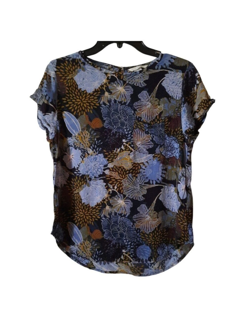 H&M Floral Short Sleeve Blouse Size 4